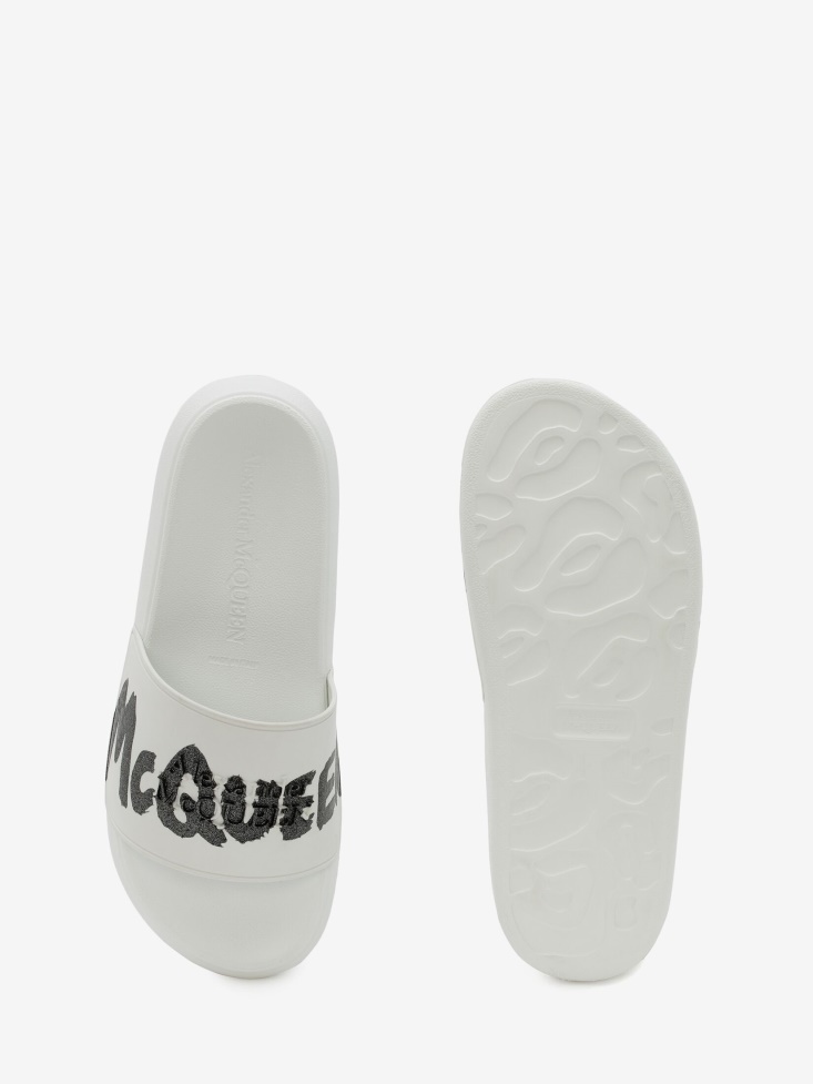 Fashion Alexander McQueen Women's Oversized Rubber Slide White/Black