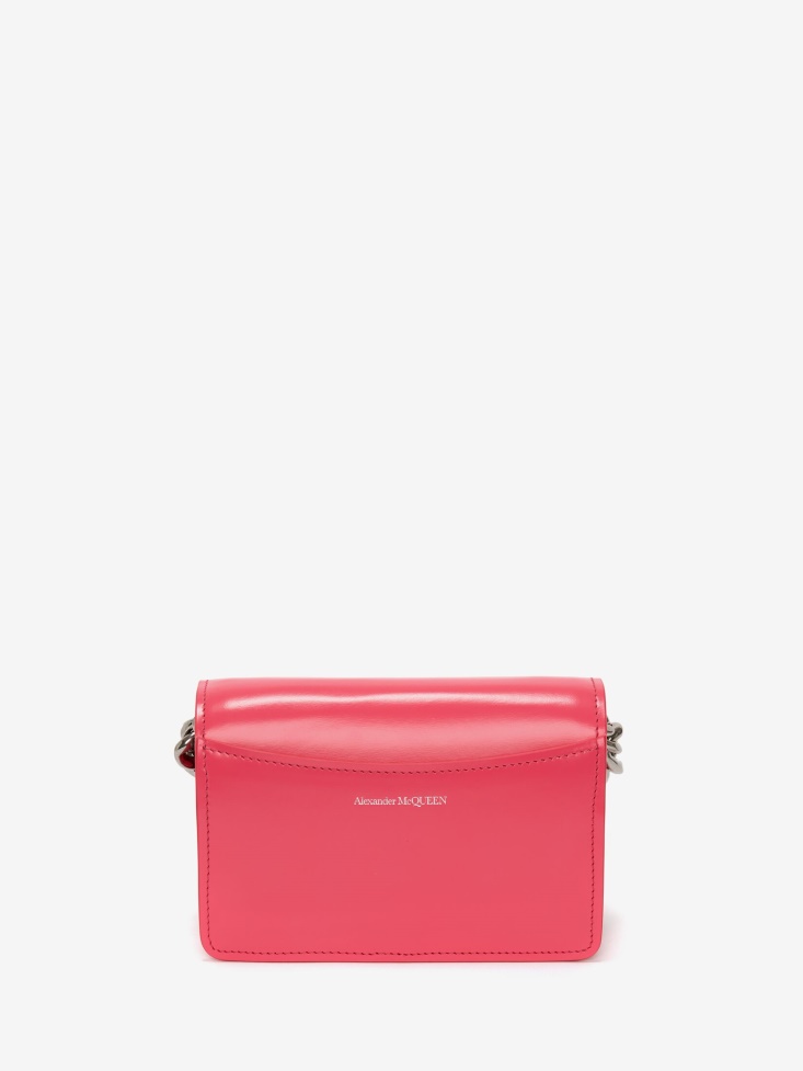 Women's The Four Ring Mini With Chain Fashion Alexander McQueen Neon Pink