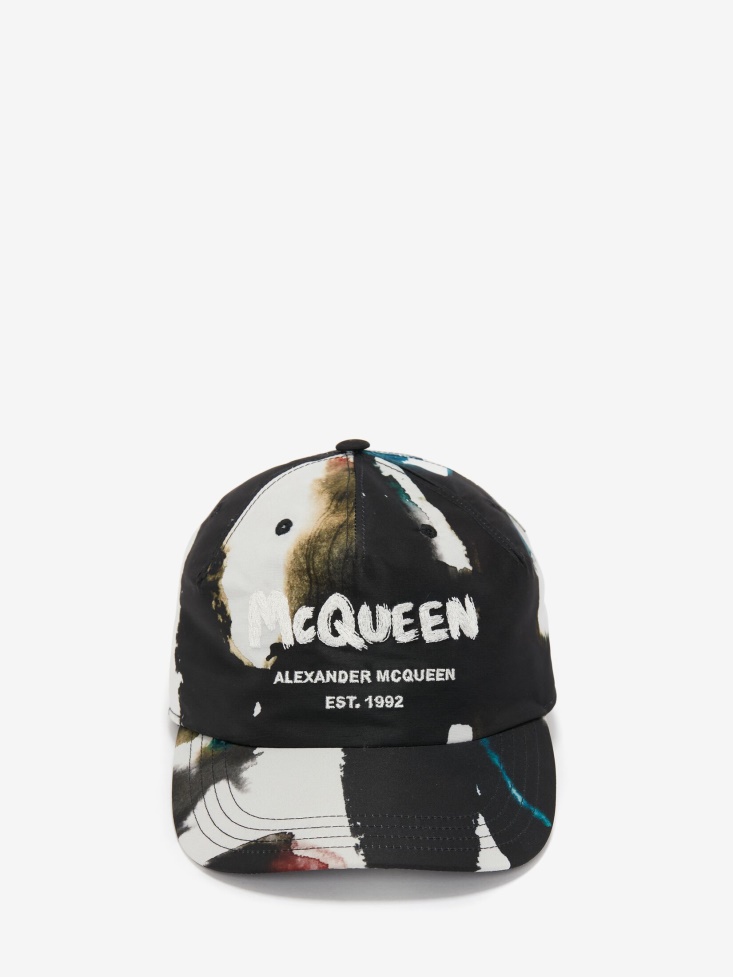 Men's Watercolour Graffiti Baseball Cap Multicolour Fashion Alexander McQueen