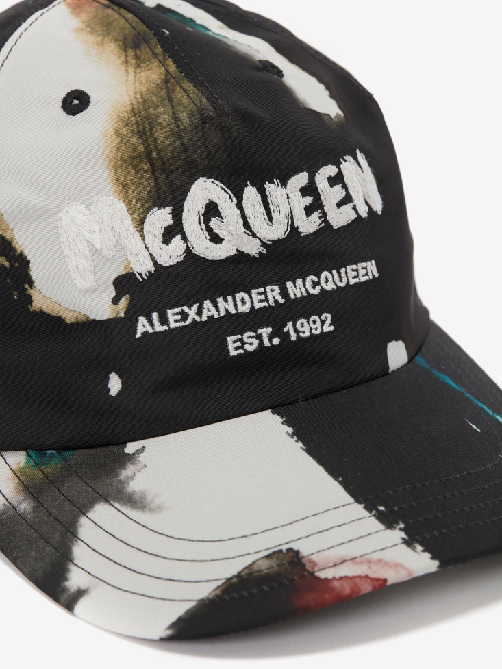 Men's Watercolour Graffiti Baseball Cap Multicolour Fashion Alexander McQueen
