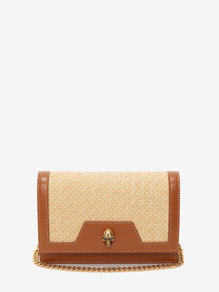 Natural Women's Small Rafia Skull Bag Fashion Alexander McQueen