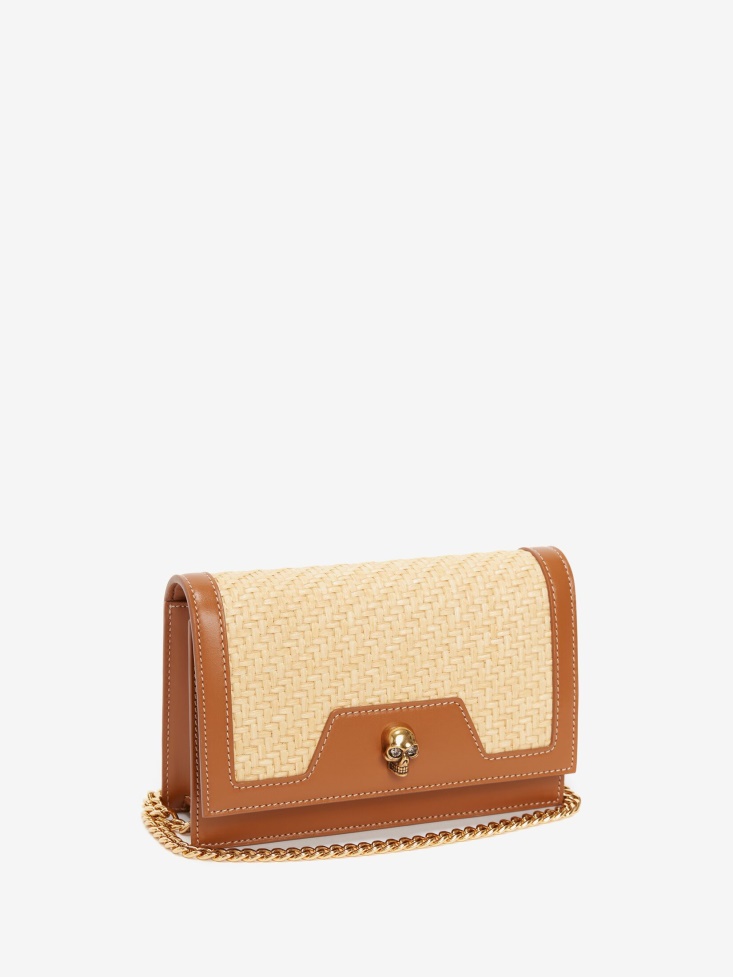 Natural Women's Small Rafia Skull Bag Fashion Alexander McQueen