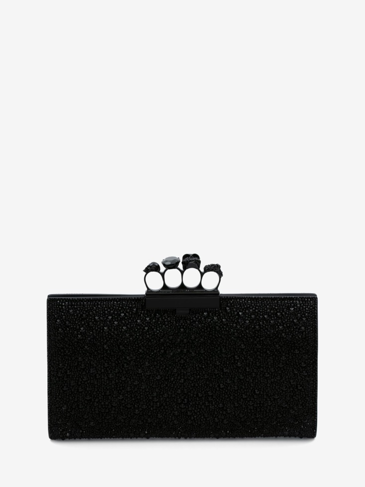 Women's Jewelled Flat Pouch Fashion Alexander McQueen in Black