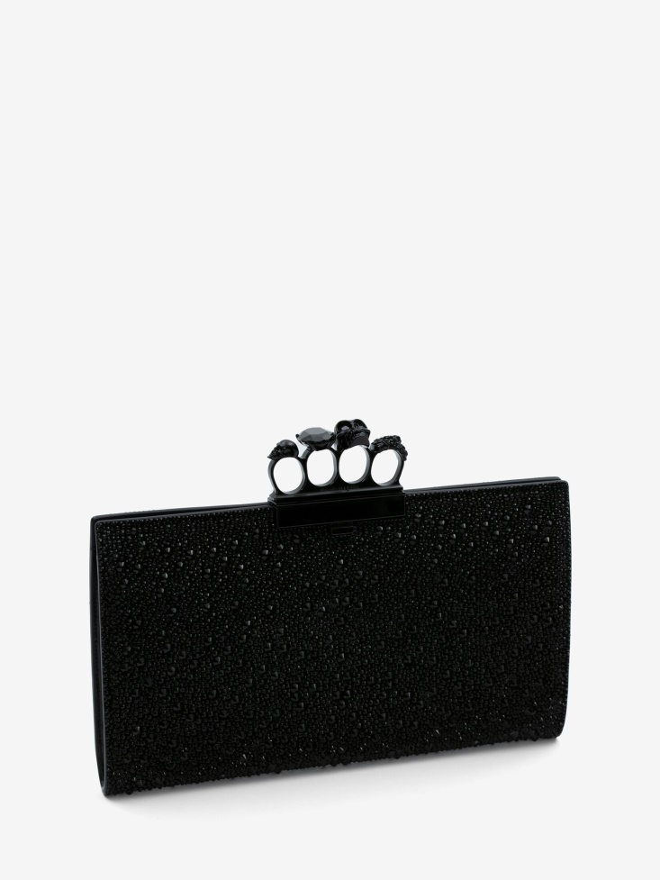 Women's Jewelled Flat Pouch Fashion Alexander McQueen in Black