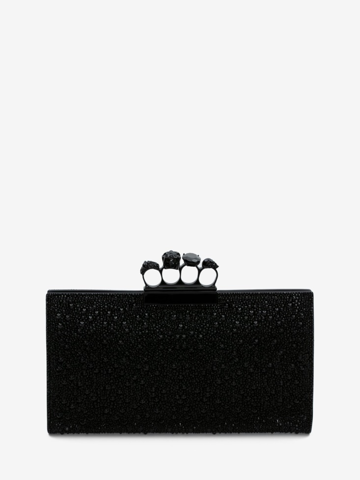 Women's Jewelled Flat Pouch Fashion Alexander McQueen in Black
