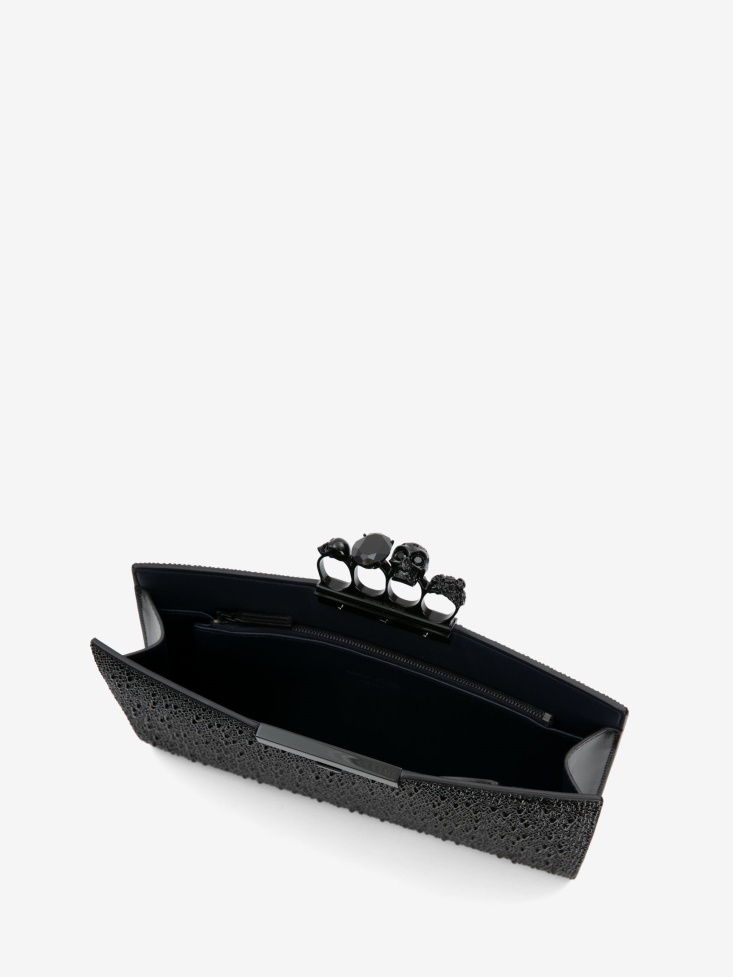 Women's Jewelled Flat Pouch Fashion Alexander McQueen in Black