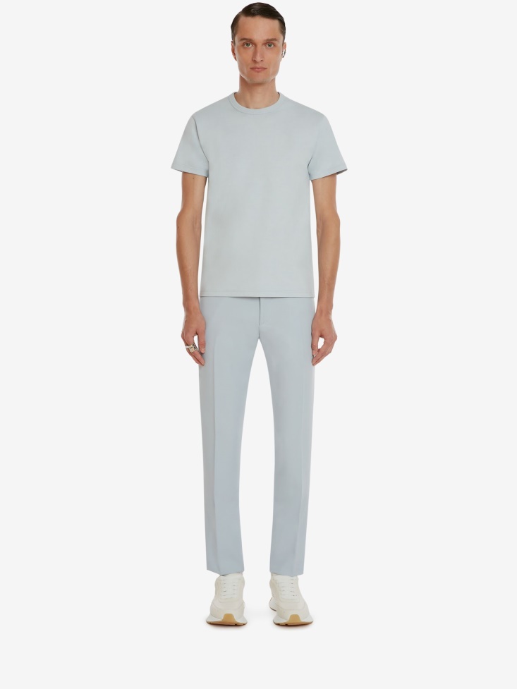 Fashion Alexander McQueen Spring Blue Men's in Signature T-Shirt