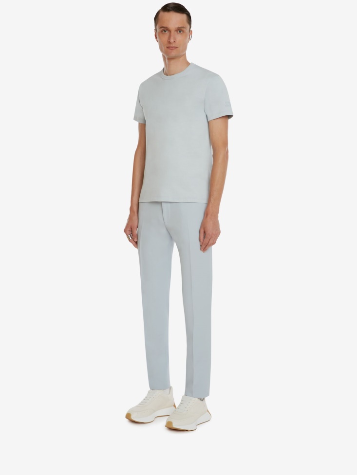 Fashion Alexander McQueen Spring Blue Men's in Signature T-Shirt