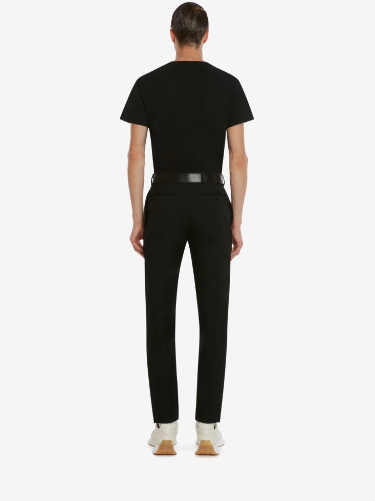 Black Mix Fashion Alexander McQueen Men's in Embroidered T-Shirt