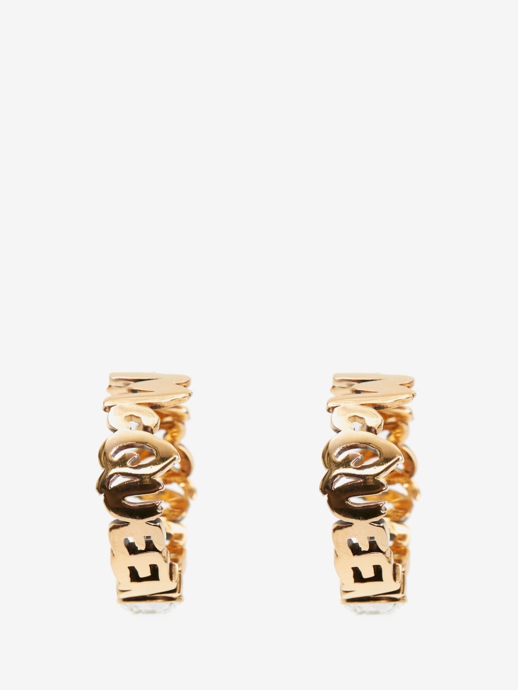 Women's in Graffiti Hoop Earrings Gold Fashion Alexander McQueen
