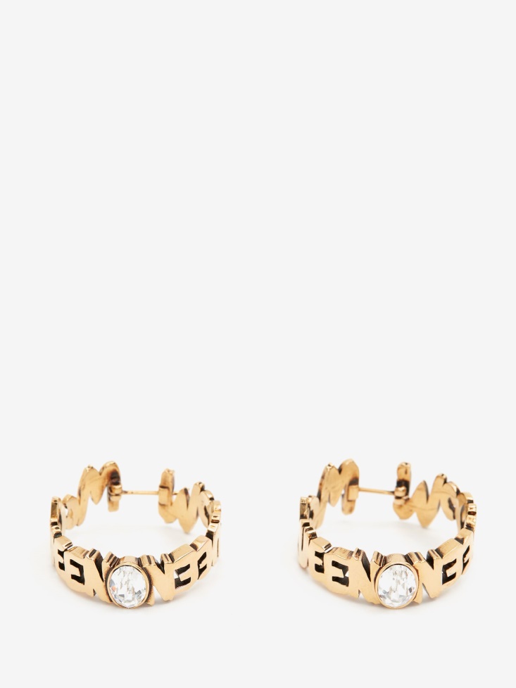 Women's in Graffiti Hoop Earrings Gold Fashion Alexander McQueen