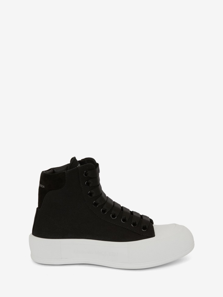Women's High-Top Deck Plimsoll Fashion Alexander McQueen Black/White