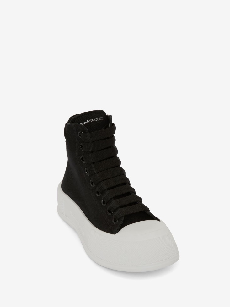 Women's High-Top Deck Plimsoll Fashion Alexander McQueen Black/White