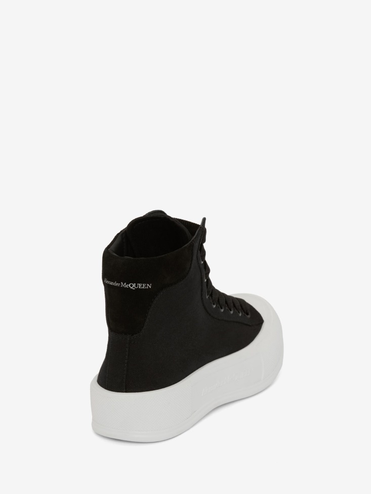 Women's High-Top Deck Plimsoll Fashion Alexander McQueen Black/White