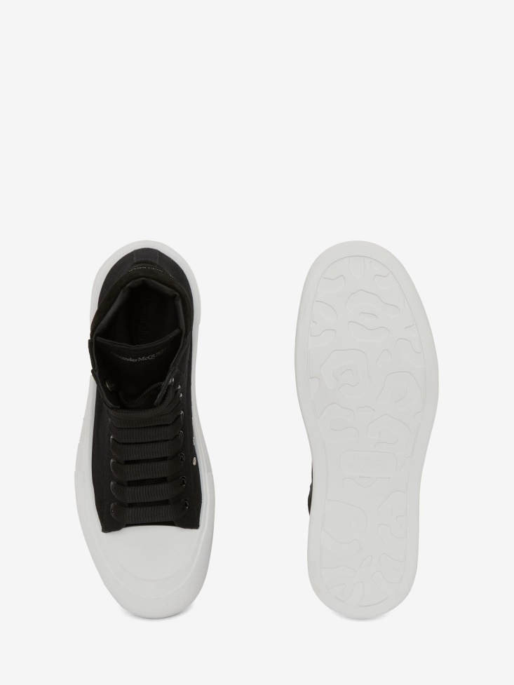 Women's High-Top Deck Plimsoll Fashion Alexander McQueen Black/White