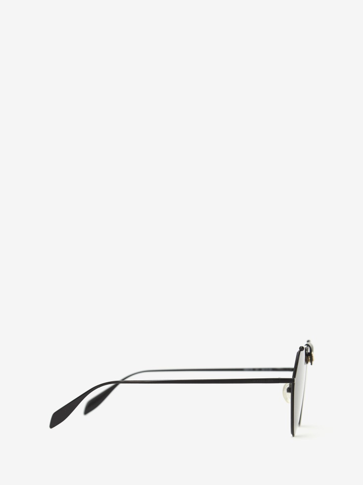 Black/Grey Fashion Alexander McQueen Top Piercing Sunglasses