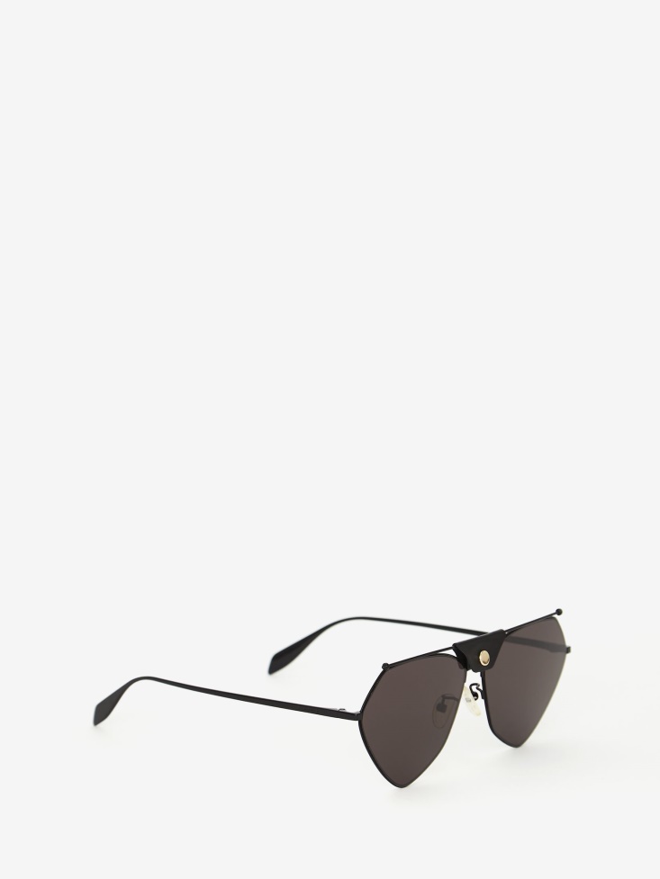 Black/Grey Fashion Alexander McQueen Top Piercing Sunglasses