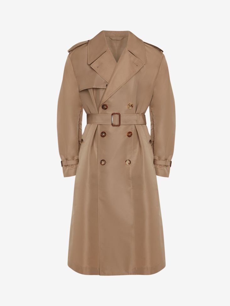 Fashion Alexander McQueen in Beige Men's in Graffiti Trench Coat
