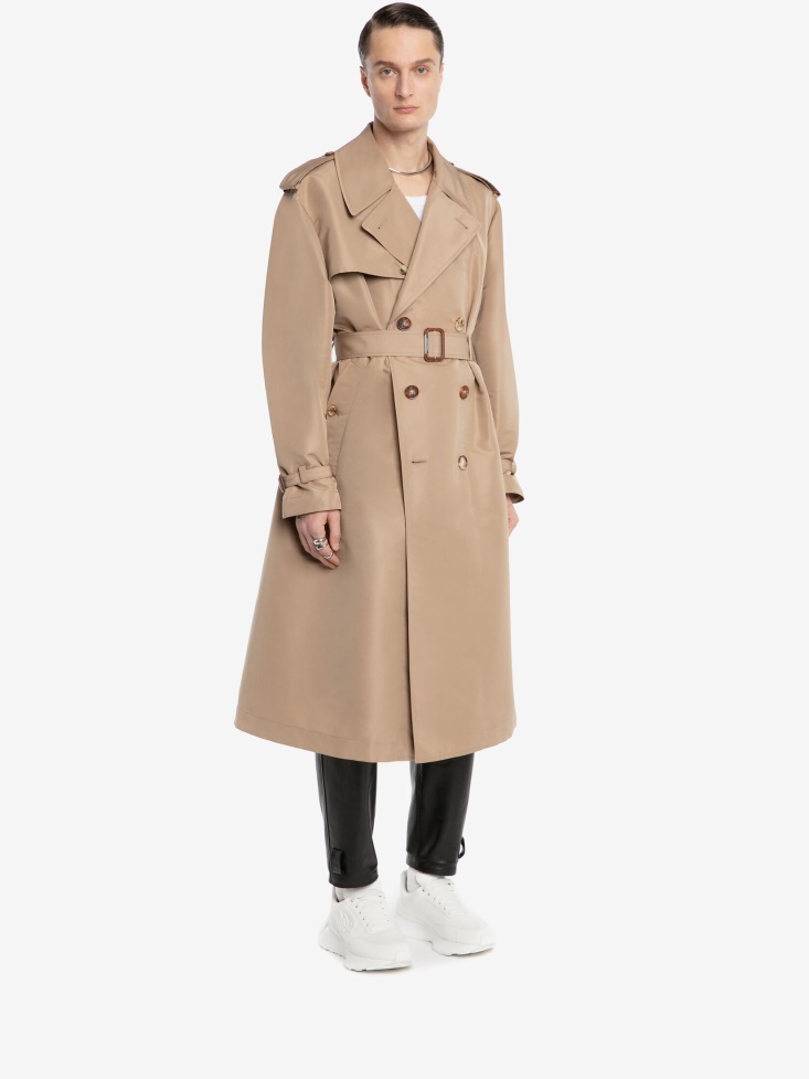 Fashion Alexander McQueen in Beige Men's in Graffiti Trench Coat