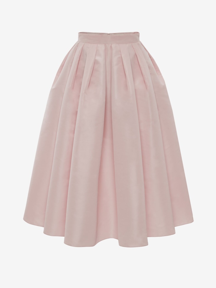 Women's Pleated Midi Skirt Pink Fashion Alexander McQueen