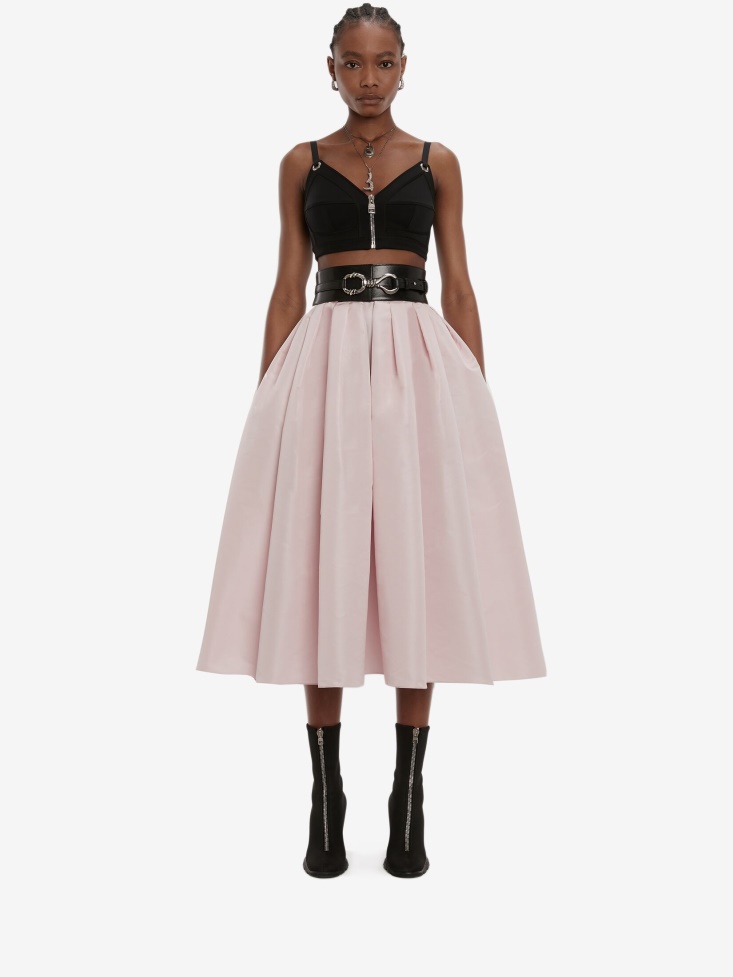 Women's Pleated Midi Skirt Pink Fashion Alexander McQueen