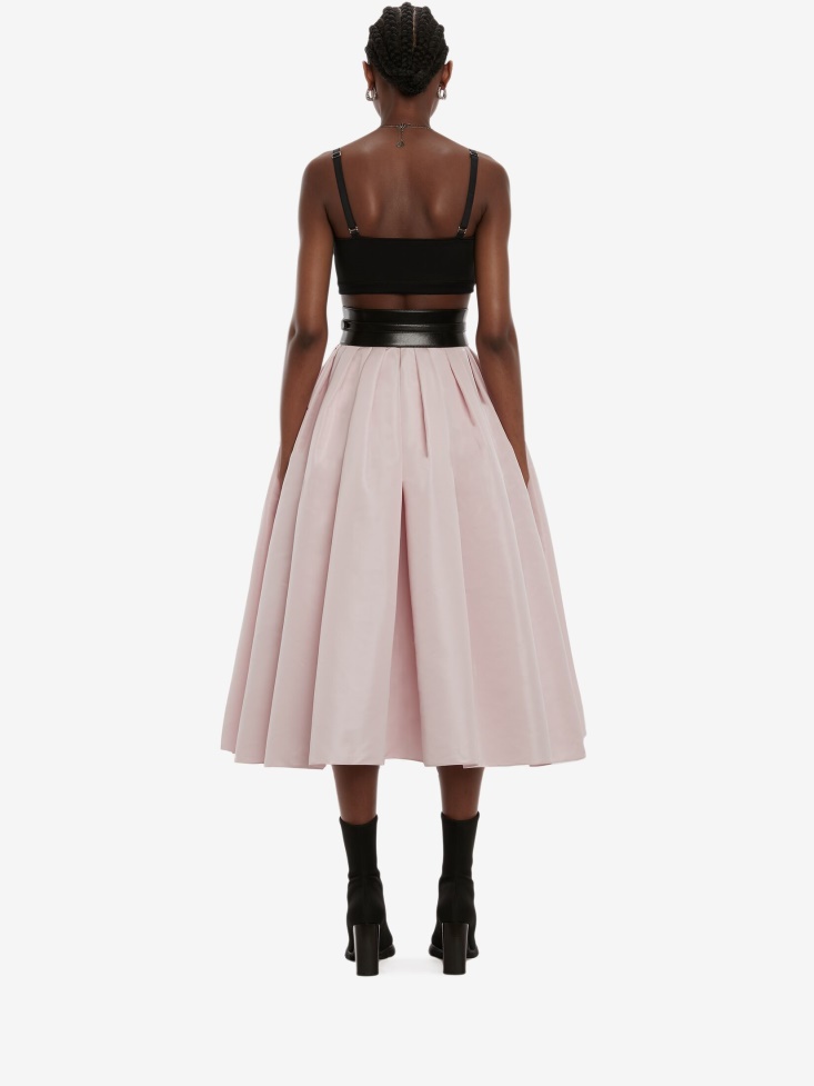 Women's Pleated Midi Skirt Pink Fashion Alexander McQueen