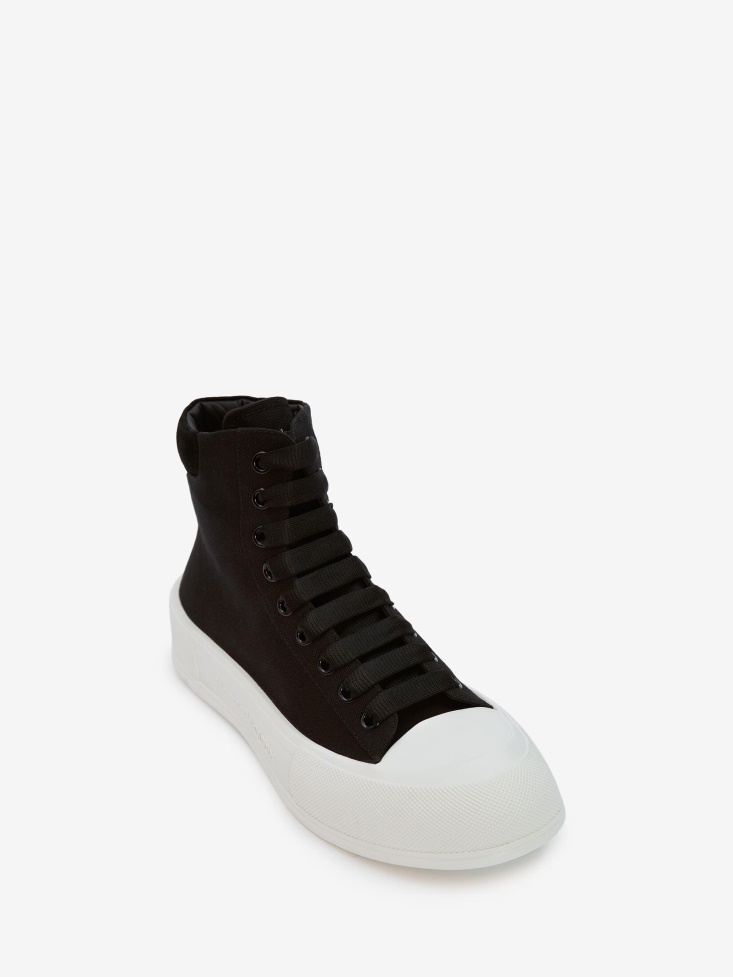 Black Men's High-Top Deck Plimsoll Fashion Alexander McQueen