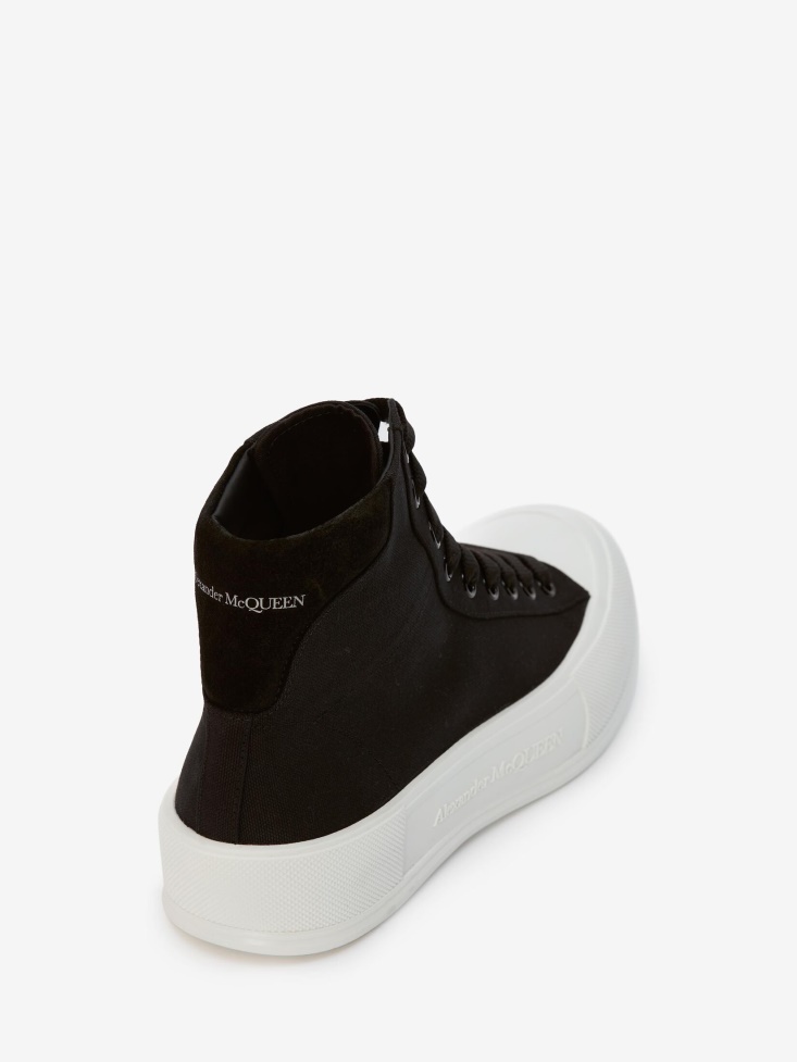 Black Men's High-Top Deck Plimsoll Fashion Alexander McQueen