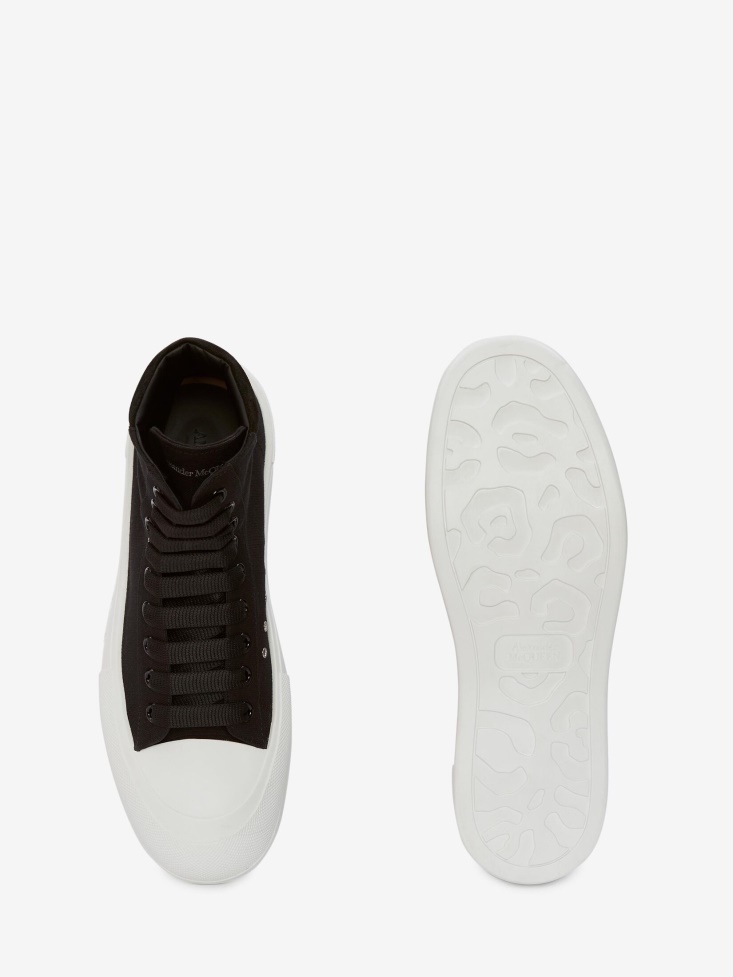 Black Men's High-Top Deck Plimsoll Fashion Alexander McQueen