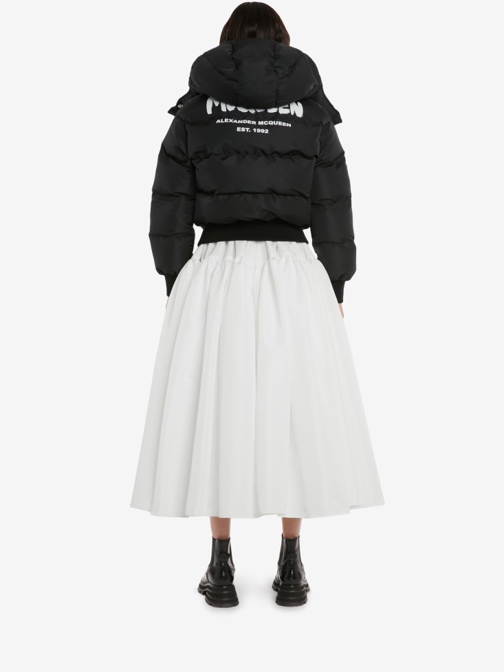 Women's in Graffiti Puffer Jacket Fashion Alexander McQueen Black