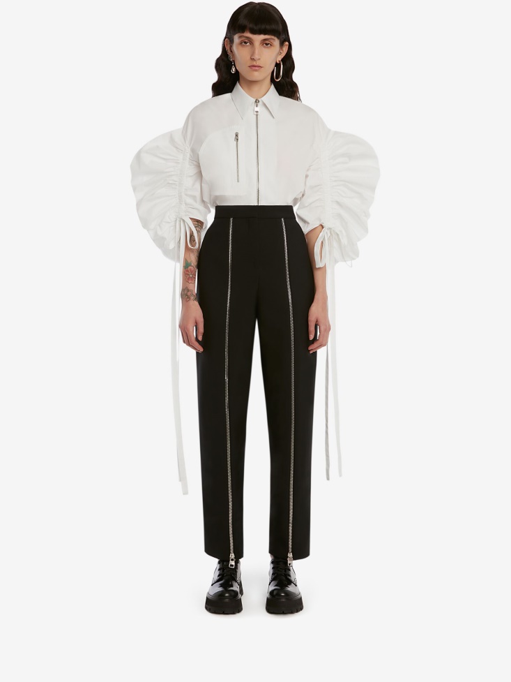 Optical White Fashion Alexander McQueen Women's Parka Shirt