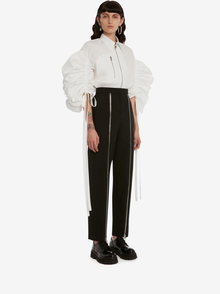 Optical White Fashion Alexander McQueen Women's Parka Shirt