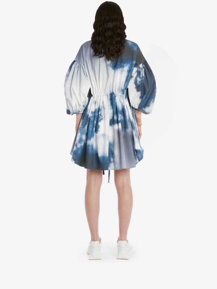 Fashion Alexander McQueen Women's Blue Sky Balloon Sleeve Dress Blue