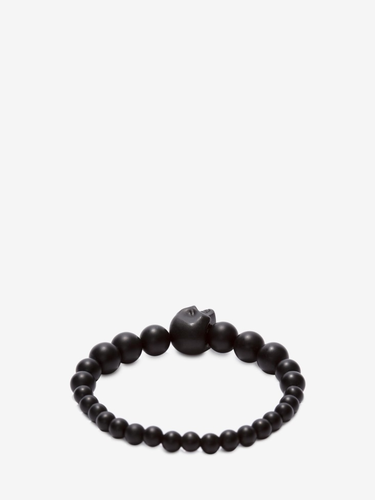 Black Fashion Alexander McQueen Men's Skull Multi Beaded Bracelet