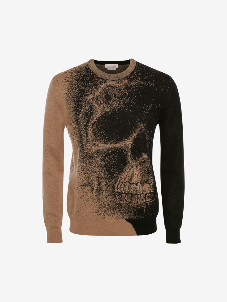 Men's Skull Jacquard Jumper Black/Beige Fashion Alexander McQueen