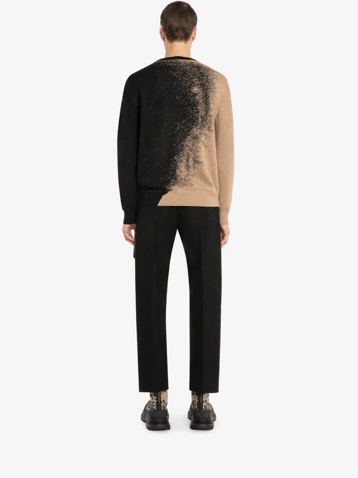 Men's Skull Jacquard Jumper Black/Beige Fashion Alexander McQueen
