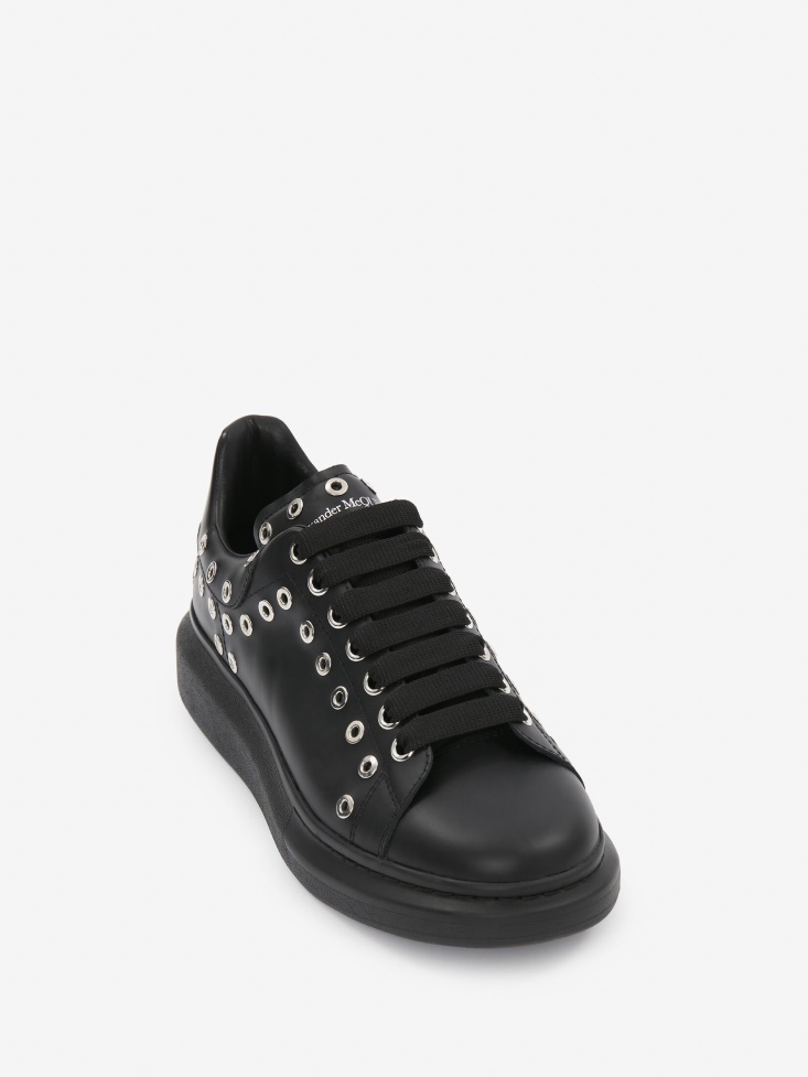 Men's Oversized Sneaker Black/Silver Fashion Alexander McQueen