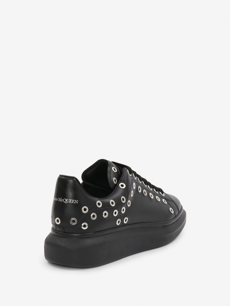 Men's Oversized Sneaker Black/Silver Fashion Alexander McQueen