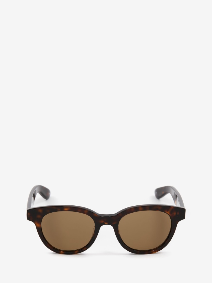 Fashion Alexander McQueen in Angled Pantos Sunglasses Havana