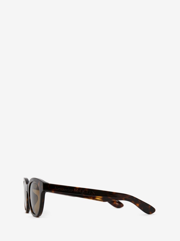 Fashion Alexander McQueen in Angled Pantos Sunglasses Havana