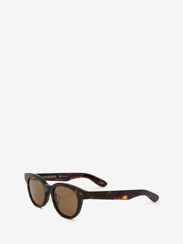 Fashion Alexander McQueen in Angled Pantos Sunglasses Havana