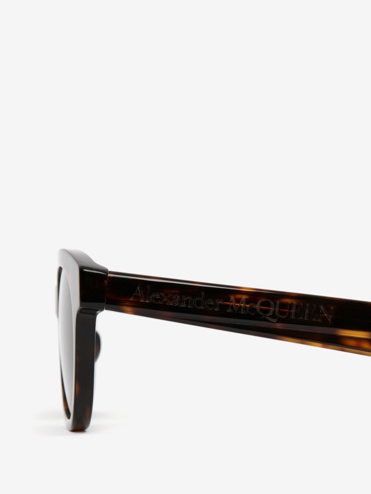 Fashion Alexander McQueen in Angled Pantos Sunglasses Havana