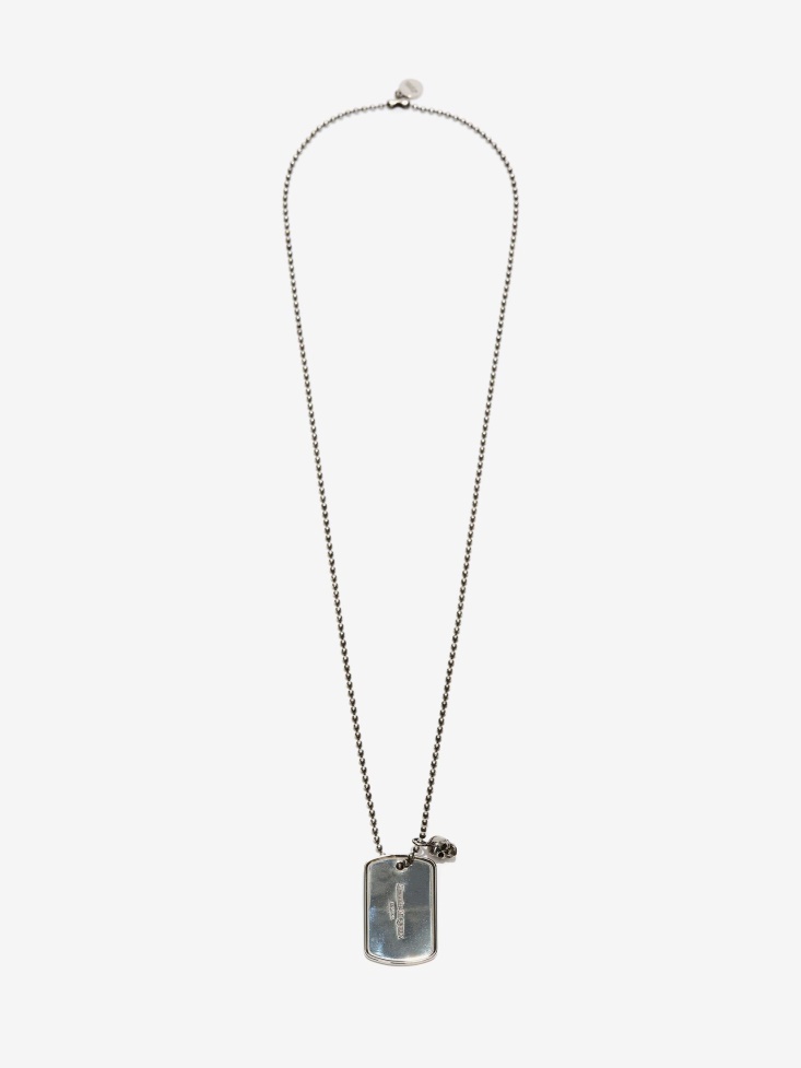 Antique Silver Fashion Alexander McQueen Men's Identity Necklace