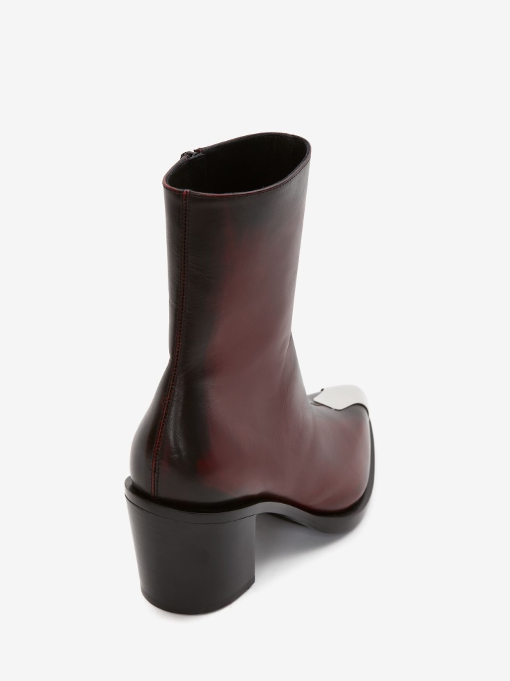 Women's Punk Boot Welsh Red/Silver Fashion Alexander McQueen