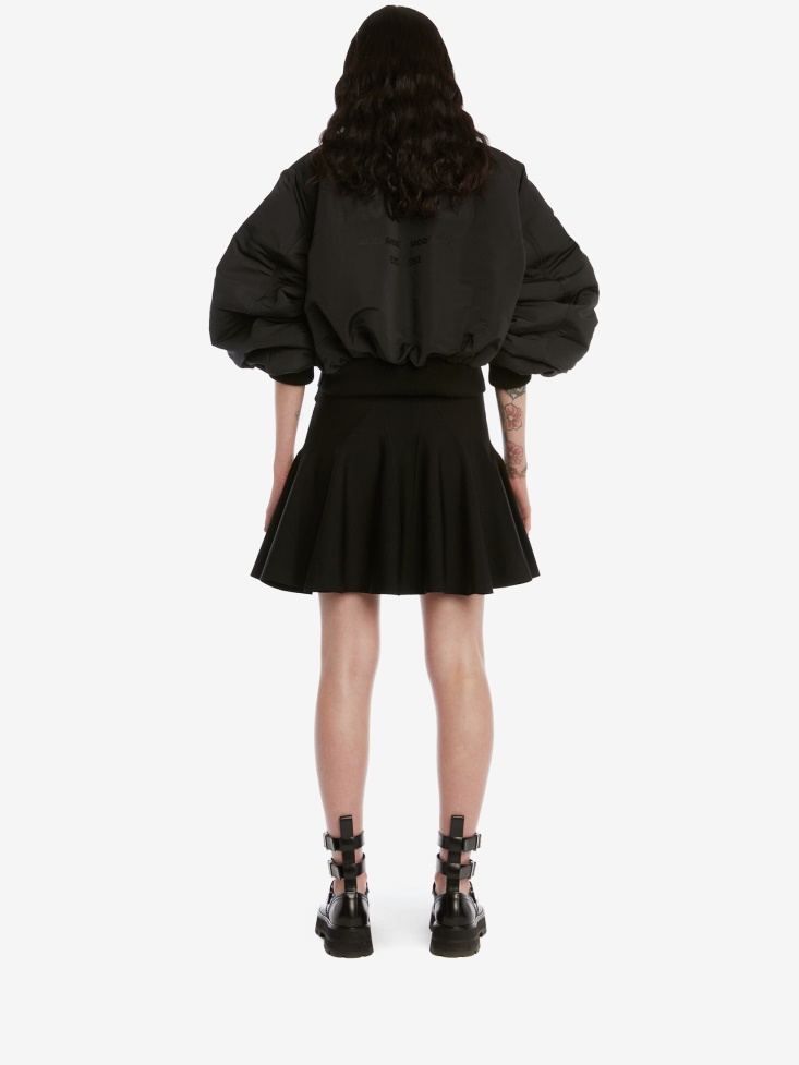 Black Fashion Alexander McQueen Women's in Graffiti Hybrid Jacket