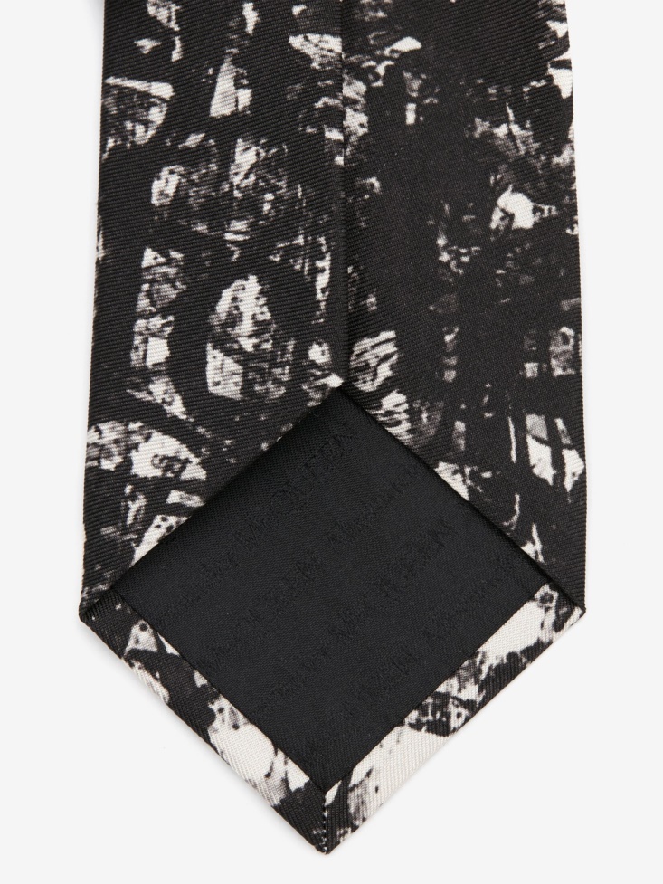 Men's in Logo Stamp Tie Fashion Alexander McQueen Ivory/Black