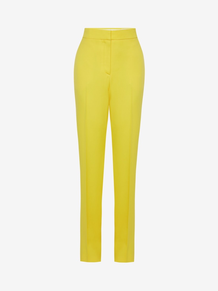 Bright Yellow Fashion Alexander McQueen Women's Long Cigarette Trousers