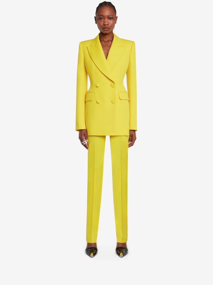 Bright Yellow Fashion Alexander McQueen Women's Long Cigarette Trousers