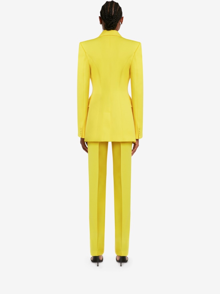 Bright Yellow Fashion Alexander McQueen Women's Long Cigarette Trousers