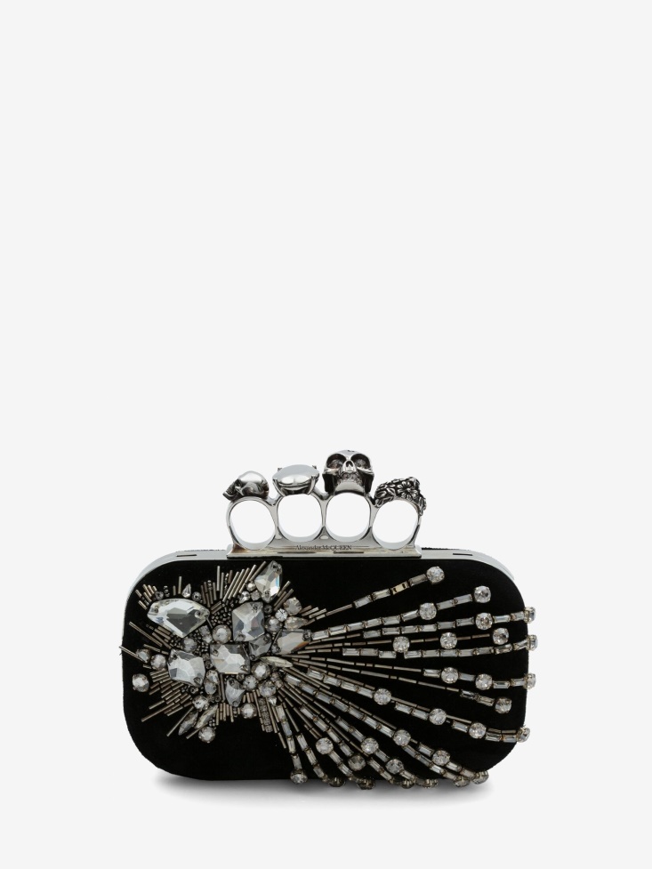 Women's Knuckle Clutch Black Fashion Alexander McQueen